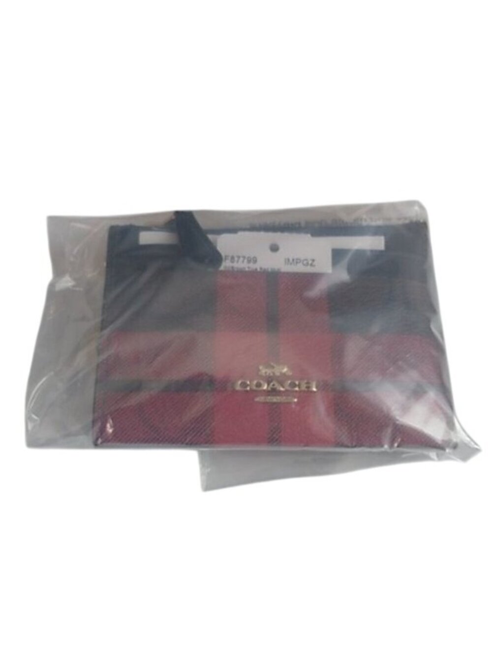 Coach F87799 Mini Skinny ID Case in Signature Canvas w/Field Plaid Print, IM/PGZ - Picture 7 of 7